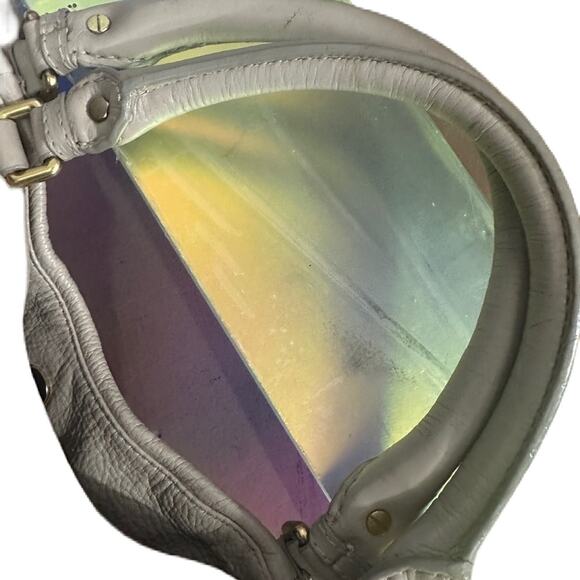 EUC Marc Jacobs Large Q FRAN BAG Cream Pebble Leather Brass Hardware Crossbody - Picture 9 of 16